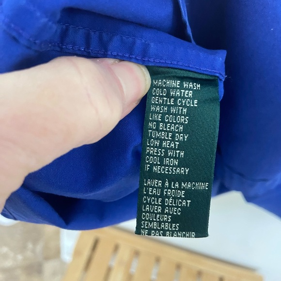 Ralph Lauren Royal Blue Casual Button Down Shirt Embroidered Crest Emblem - Picture 12 of 13